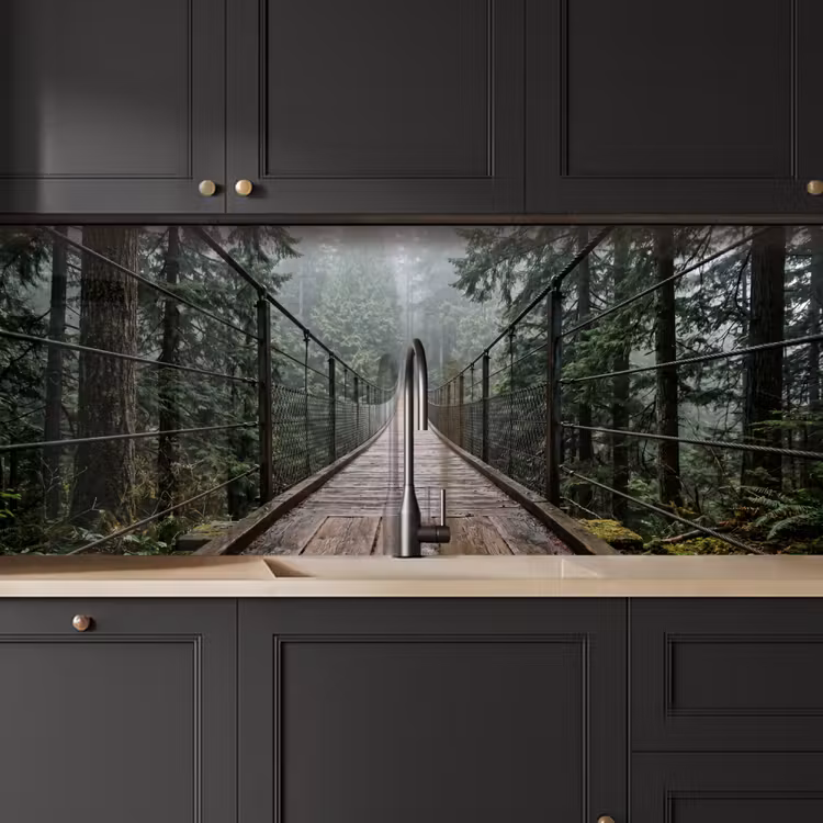 Brug - Bos - Mist - Natuur keuken achterwand 2 middel -sfeer1