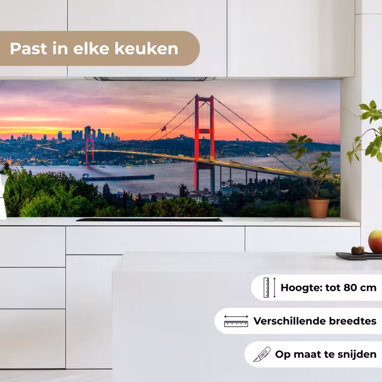 Brug - Rood - Skyline - Water keuken achterwand 2 middel -sfeer4_NL