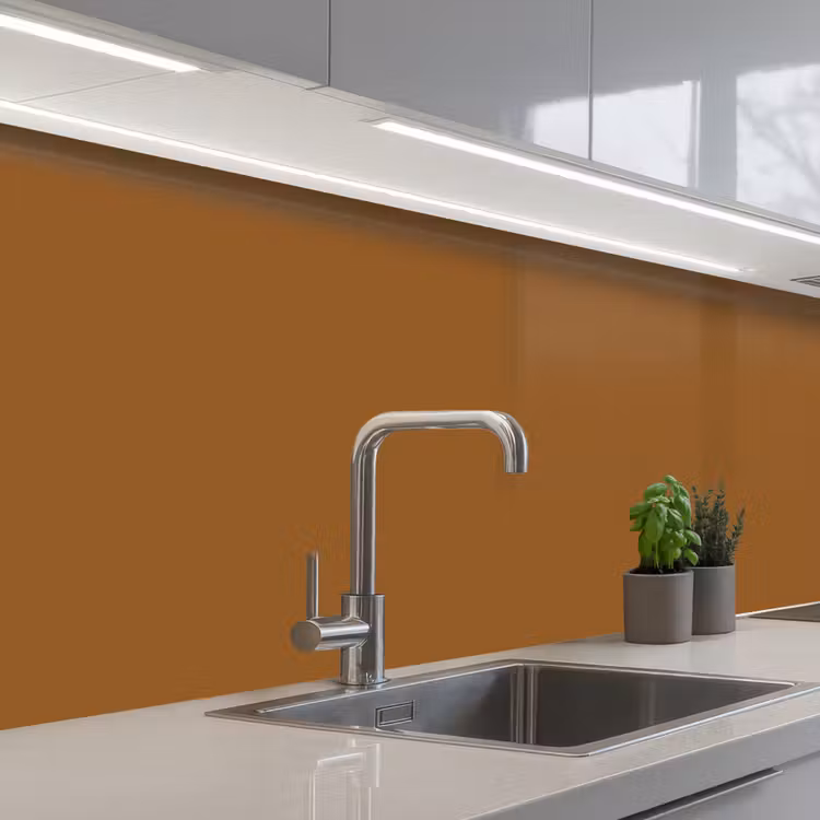Bruin - Aardetint - Effen kleur keuken achterwand 2 middel 871 -3d_schuin