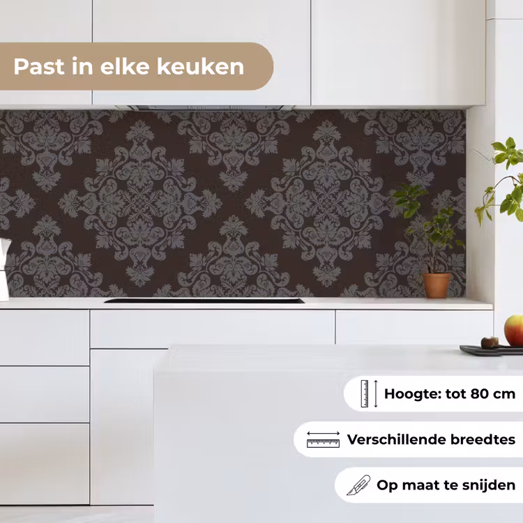 Bruin - Grijs - Sierlijk - Patroon keuken achterwand 2 middel 871 -sfeer4_NL