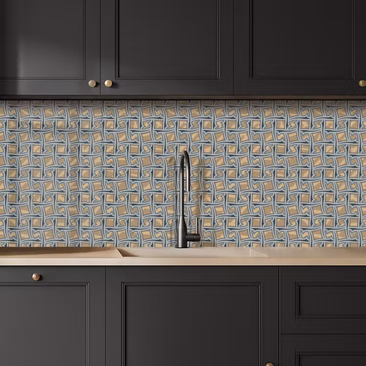Bruin - Patronen - Geometrie keuken achterwand 2 middel 871 -sfeer1