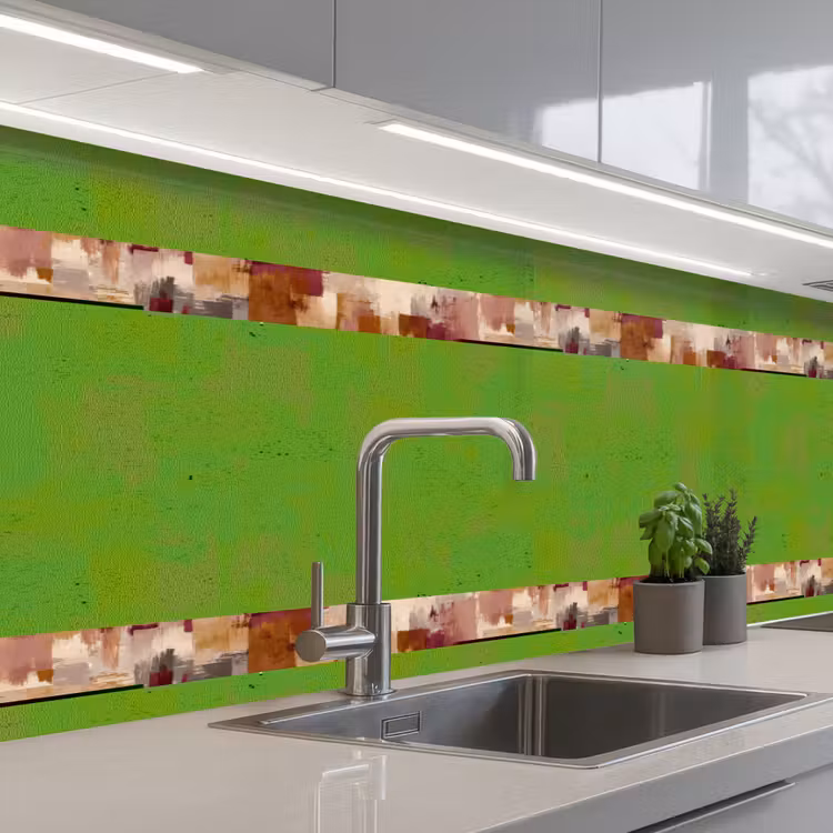Penseelstrepen - Herfstsymfonie - Bordeauxrood keuken achterwand 2 middel 871 -3d_schuin