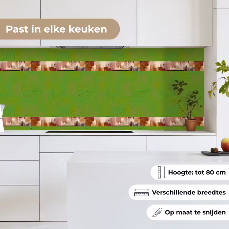 Penseelstrepen - Herfstsymfonie - Bordeauxrood keuken achterwand 2 middel 871 -sfeer4_NL