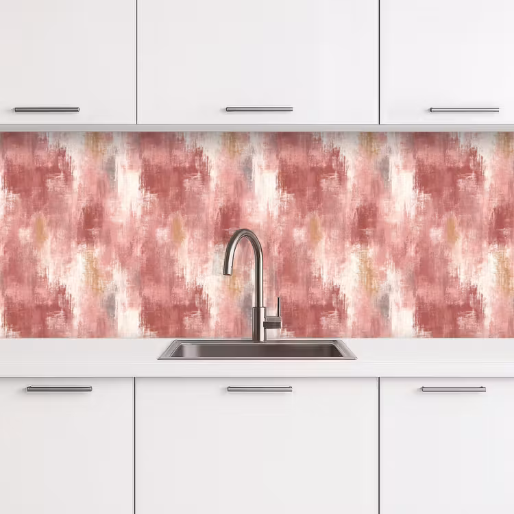 Penseelstrepen - Verweerd - Roze keuken achterwand 2 middel 871 -3d