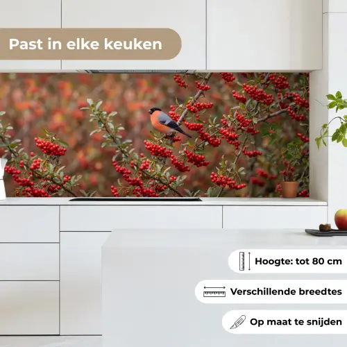 Goudvink - Bessen - Herfst - Natuur - Kleurrijk keuken achterwand 2 middel -sfeer4_NL