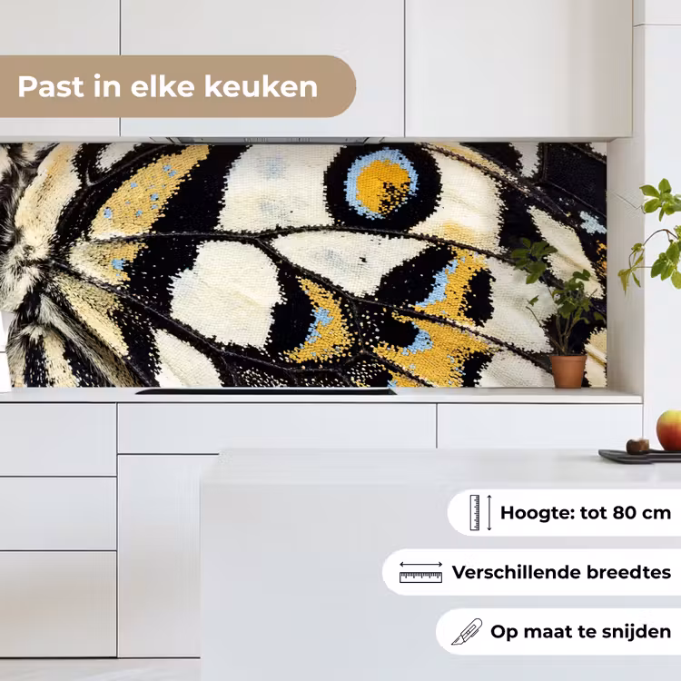 Vlinder - Vleugel - Geel keuken achterwand 2 middel -sfeer4_NL