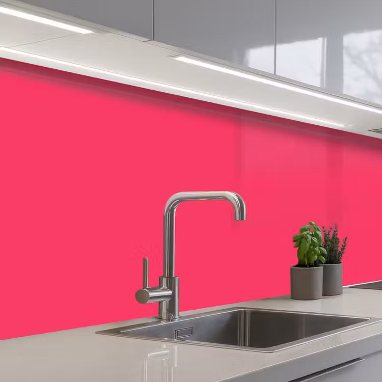 Karmijn - Kleuren - Palet - Roze keuken achterwand 2 middel 871 -3d_schuin