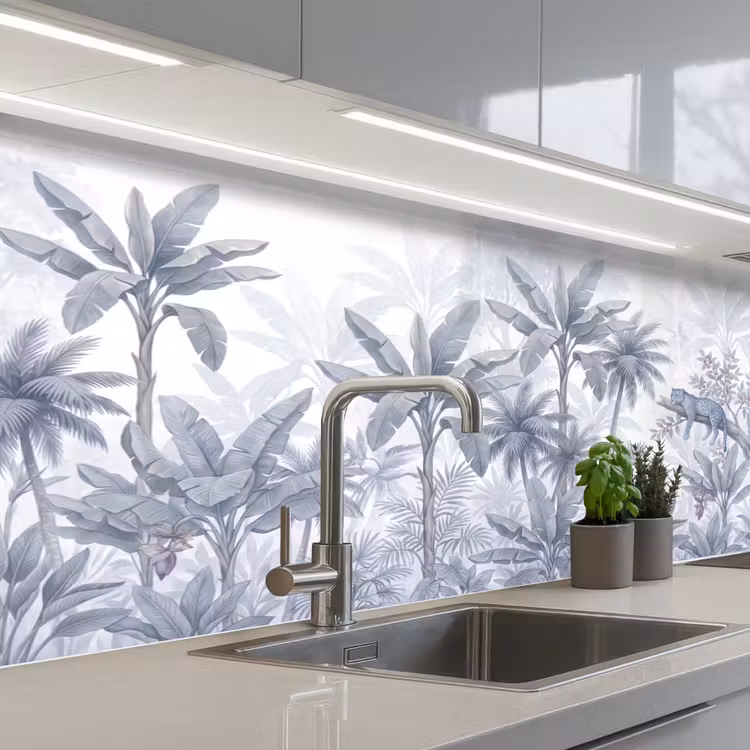 Kat - Tropisch bos - Modern - Grijs keuken achterwand 2 middel -3d_schuin