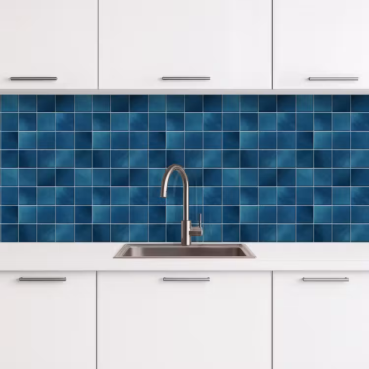 Keramiek - Structuur - Tegel - Blauw keuken achterwand 2 middel 871 -3d