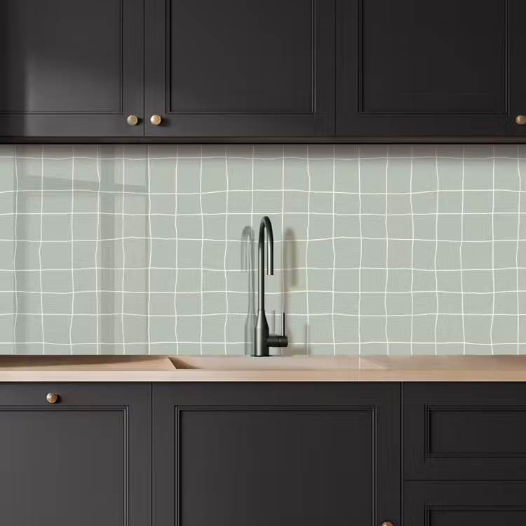 Ruitpatroon - Golvend - Groen keuken achterwand 2 middel 871 -sfeer1