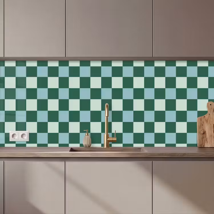 Schaakbord - Klassiek - Groen keuken achterwand 2 middel 871 zz_3dshopping