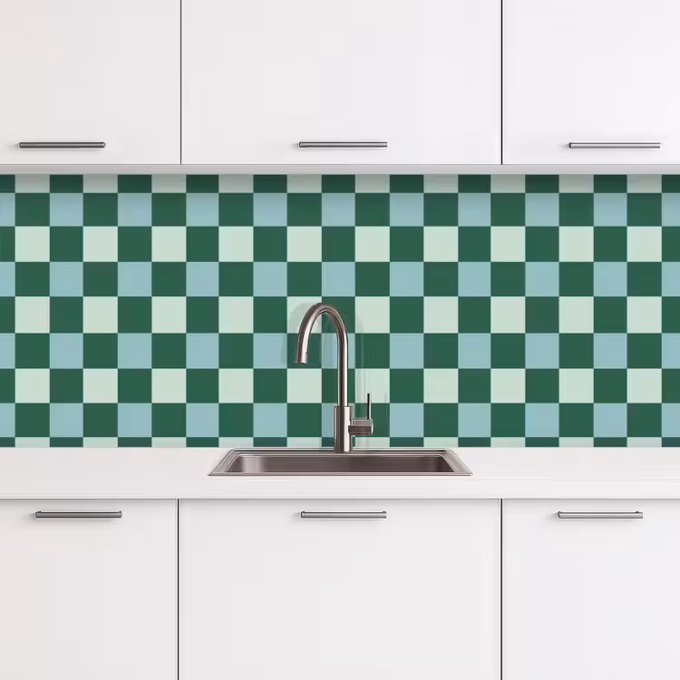 Schaakbord - Klassiek - Groen keuken achterwand 2 middel 871 -3d