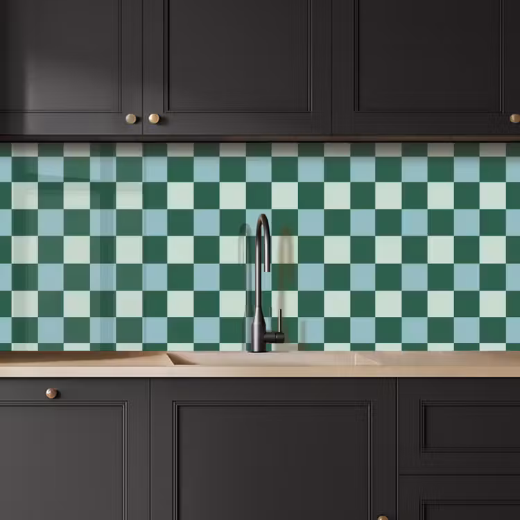 Schaakbord - Klassiek - Groen keuken achterwand 2 middel 871 -sfeer1