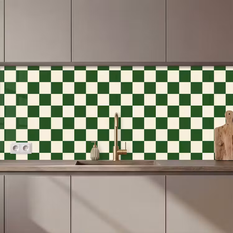 Schaakbord - Patroon - Groen keuken achterwand 2 middel 871 zz_3dshopping