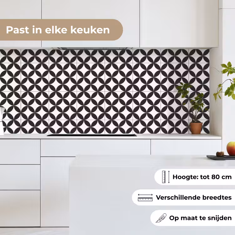 Cirkel - Patroon - Zwart - Wit keuken achterwand 2 middel 871 -sfeer4_NL