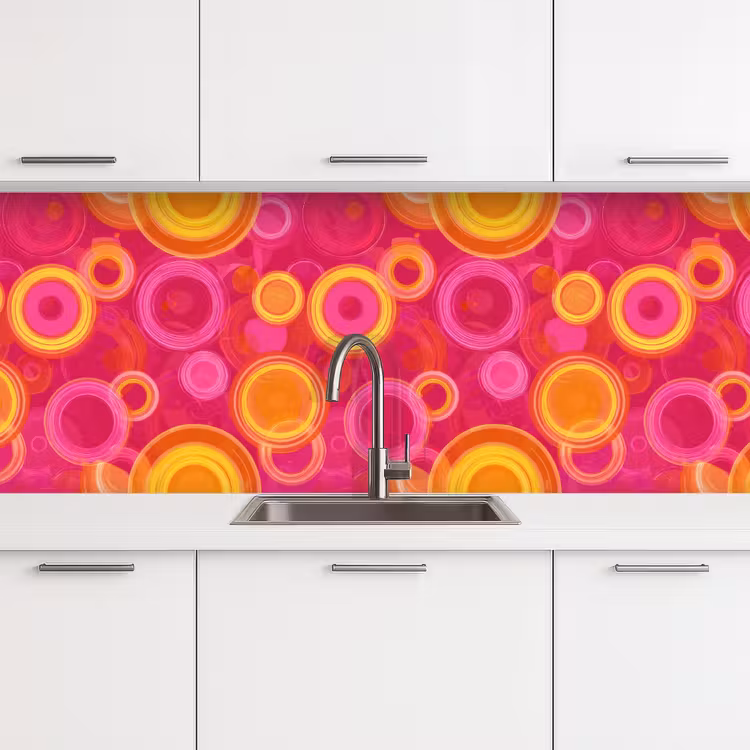 Cirkels - Design - Kleurrijk keuken achterwand 2 middel 871 -3d