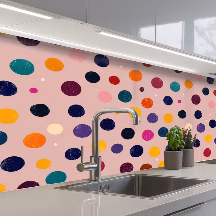 Cirkels - Patroon - Kleurrijk keuken achterwand 2 middel 871 -3d_schuin