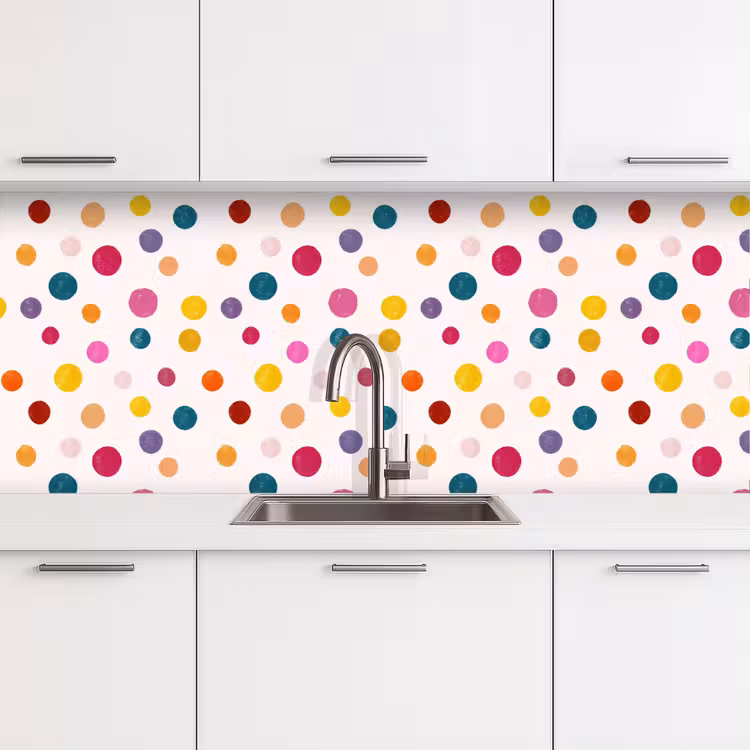 Cirkels - Speels - Kleurrijk keuken achterwand 2 middel 871 -3d