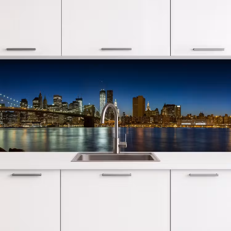 Stadslichten - Avond - Skyline - Brug keuken achterwand 2 middel -3d