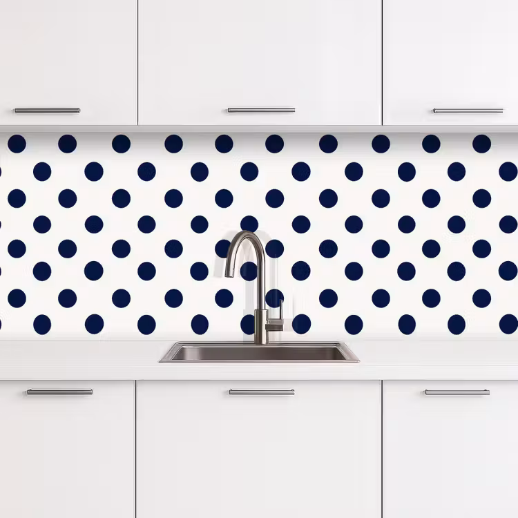 Klassiek - Stippen - Blauw keuken achterwand 2 middel 871 -3d
