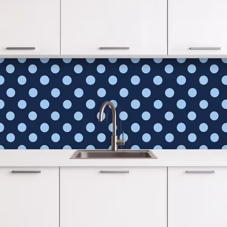 Klassiek - Dots - Blauw keuken achterwand 2 middel 871 -3d