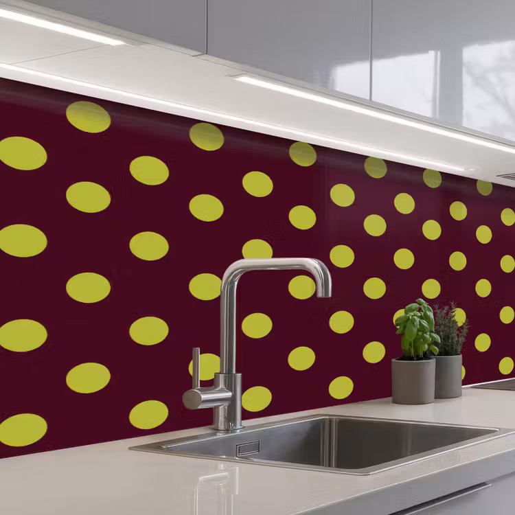 Klassiek - Stippen - Groen keuken achterwand 2 middel 871 -3d_schuin