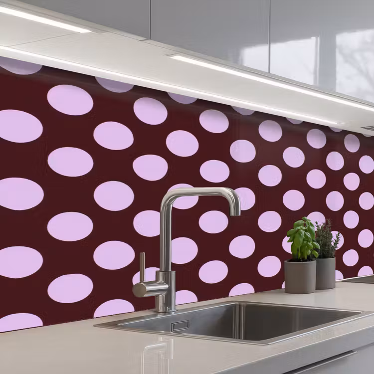 Klassiek - Stippen - Paars keuken achterwand 2 middel 871 -3d_schuin