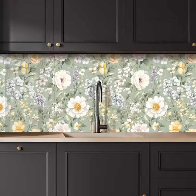 Klassiek - Bloemenpatroon - Kleurrijk keuken achterwand 2 middel 871 -sfeer1