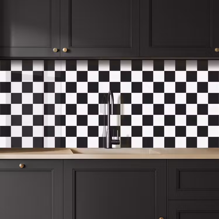 Klassiek - Patroon - Zwart - Wit keuken achterwand 2 middel 871 -sfeer1