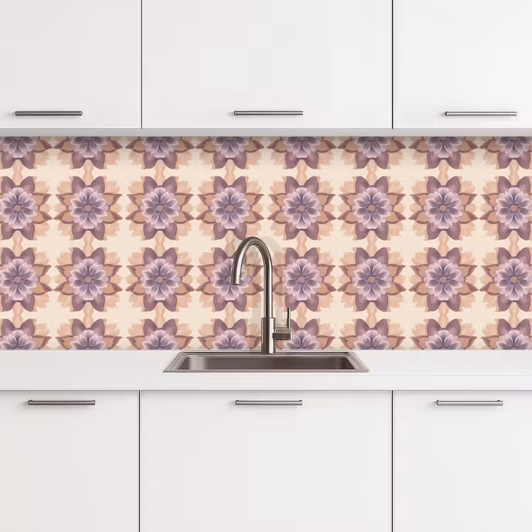 Klassiek - Patroon - Paars keuken achterwand 2 middel 871 -3d