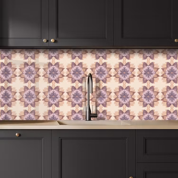 Klassiek - Patroon - Paars keuken achterwand 2 middel 871 -sfeer1