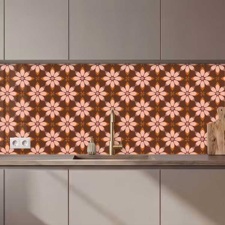 Klassiek - Retro - Bruin keuken achterwand 2 middel 871 zz_3dshopping