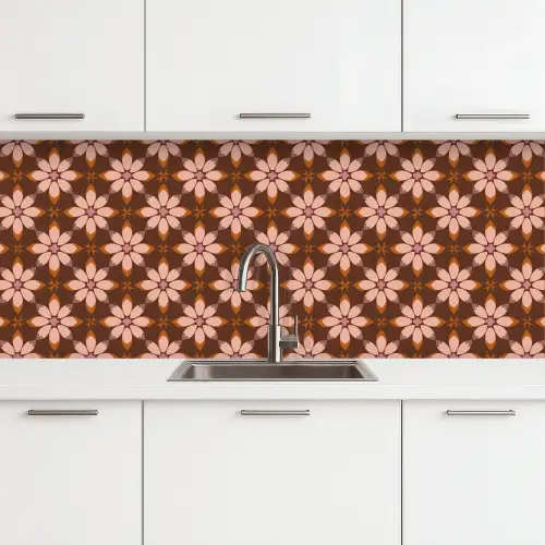Klassiek - Retro - Bruin keuken achterwand 2 middel 871 -3d