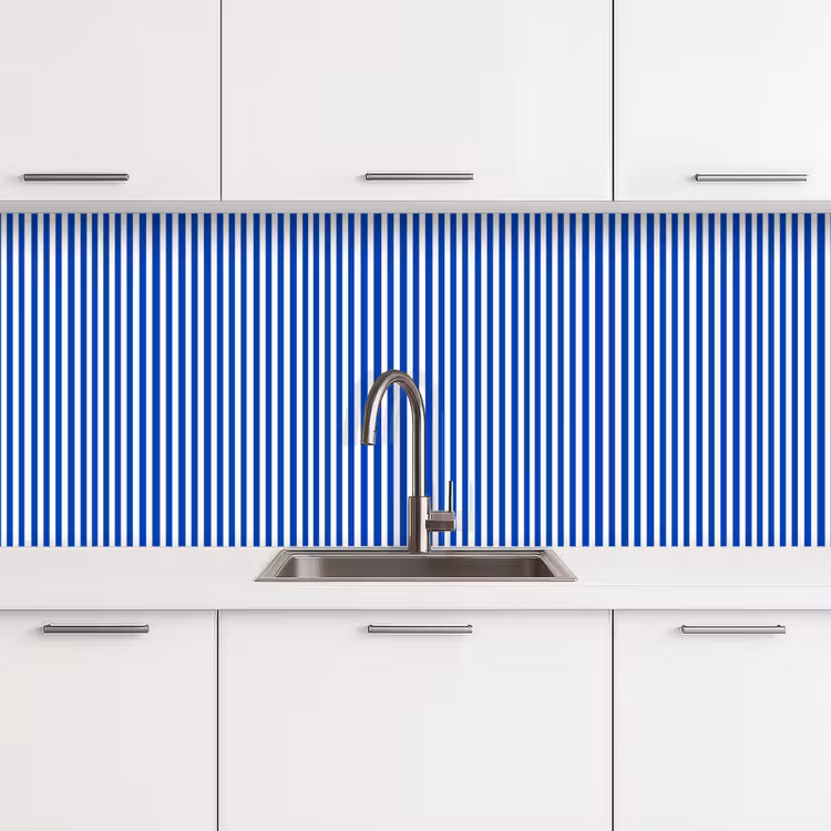 Klassiek - Strepen - Blauw keuken achterwand 2 middel 871 -3d