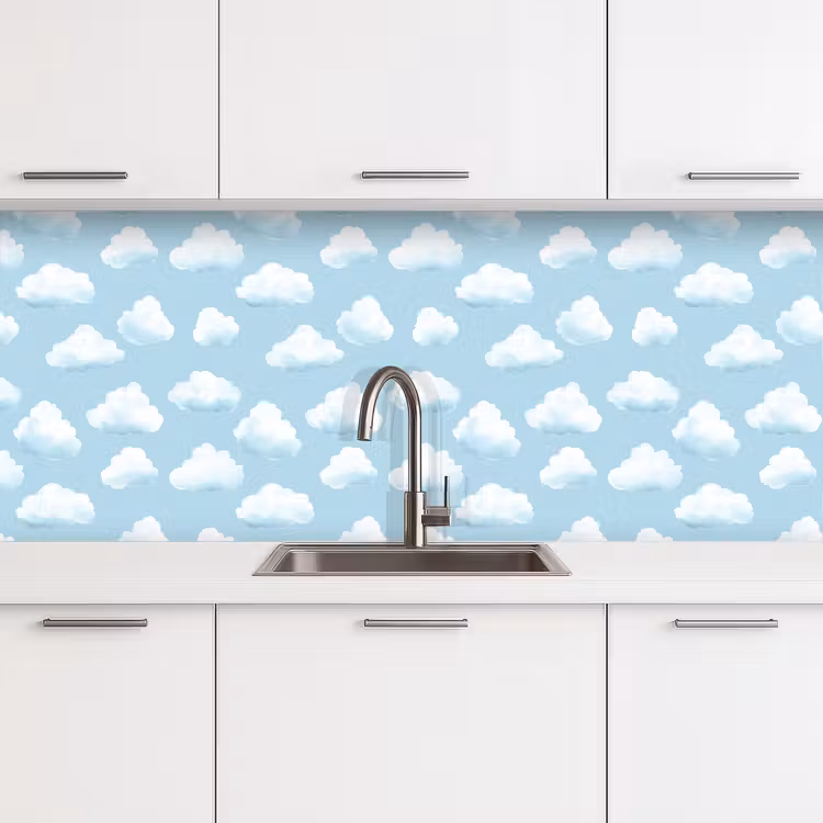 Wolken - Illustratie - Blauw keuken achterwand 2 middel 871 -3d