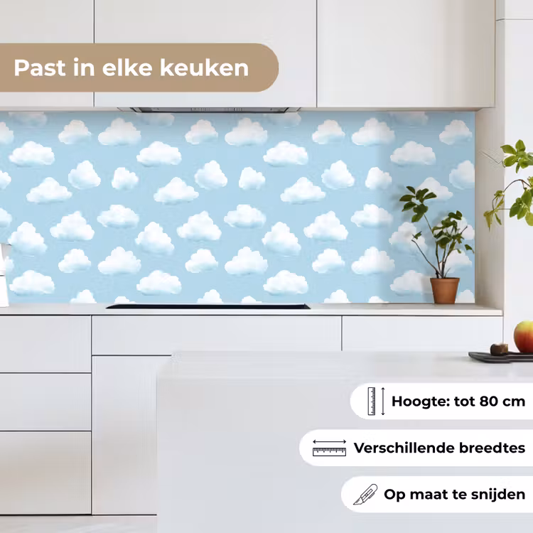 Wolken - Illustratie - Blauw keuken achterwand 2 middel 871 -sfeer4_NL