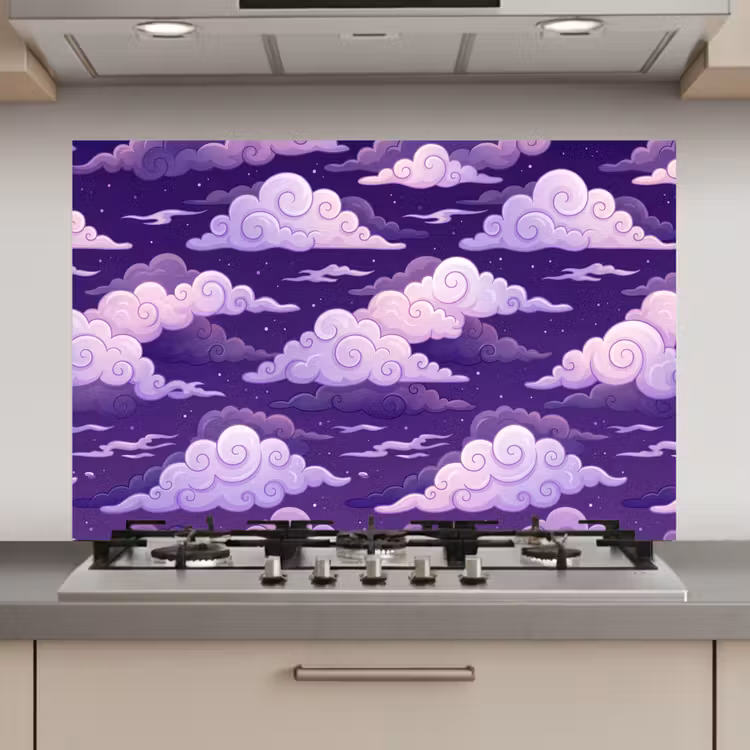 Wolken - Nacht - Natuur - Abstract - Paars keuken achterwand spatscherm klein -3d_website