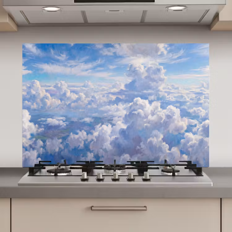 Wolken - Lucht - Natuur - Abstract - Blauw keuken achterwand spatscherm klein -3d_website