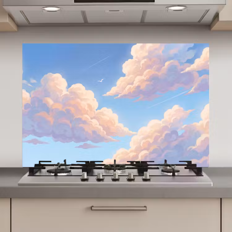 Wolken - Lucht - Natuur - Blauw keuken achterwand spatscherm klein -3d_website