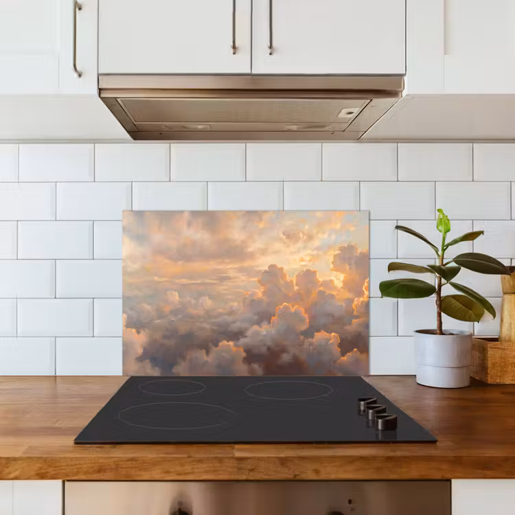 Wolken - Zonsondergang - Natuur - Abstract - Goud keuken achterwand spatscherm klein -sfeer2