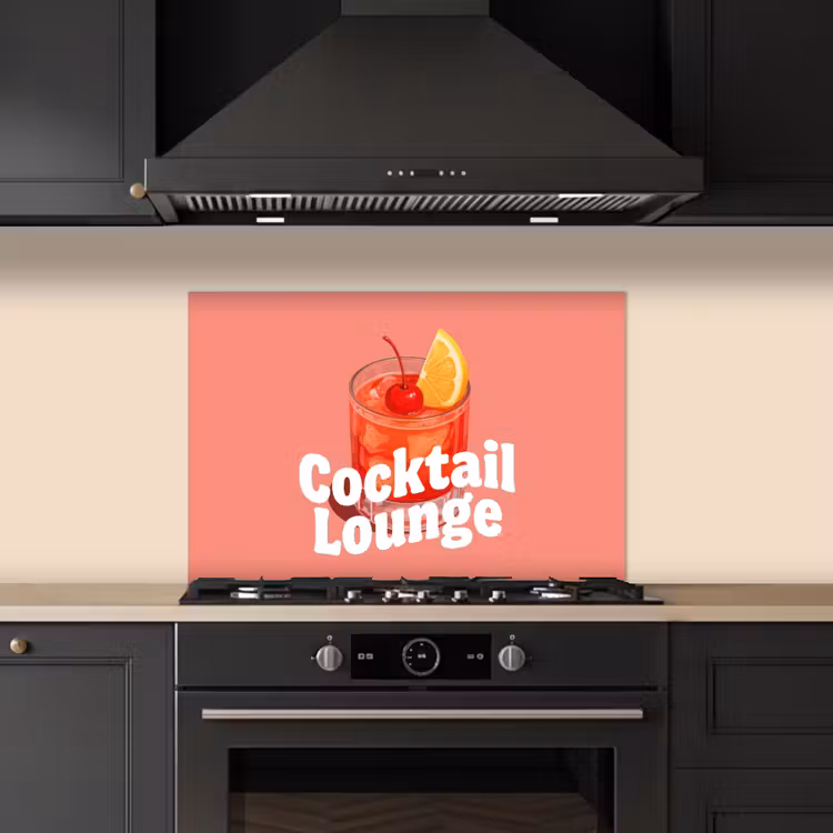 Cocktail Lounge - Glas - Koraal keuken achterwand spatscherm klein -sfeer1