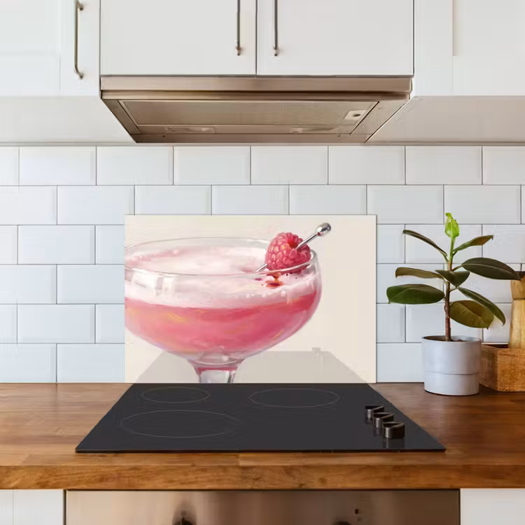 Cocktail - Framboos - Drank - Modern - Roze keuken achterwand spatscherm klein -sfeer2