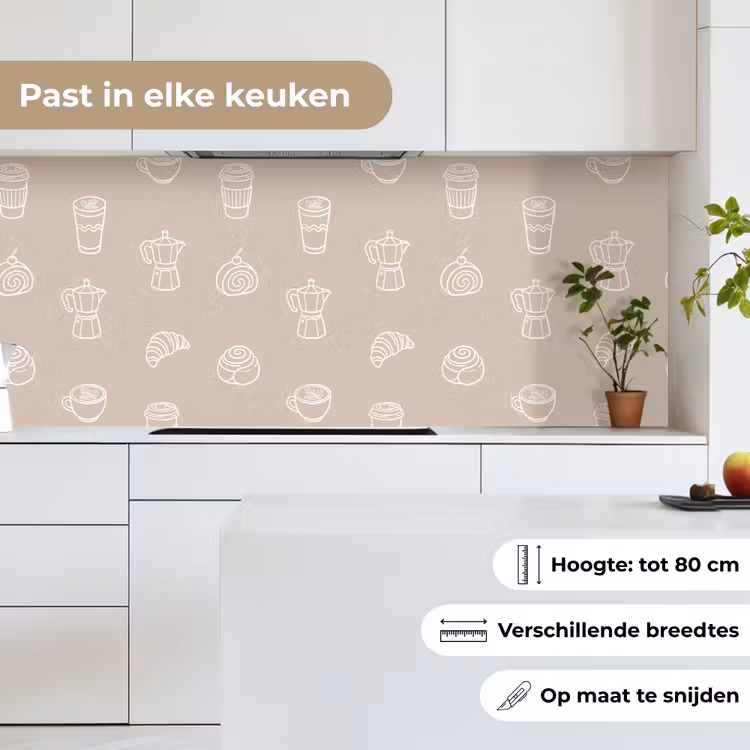 Koffie - Broodjes - Beige - Patroon keuken achterwand 2 middel -sfeer4_NL