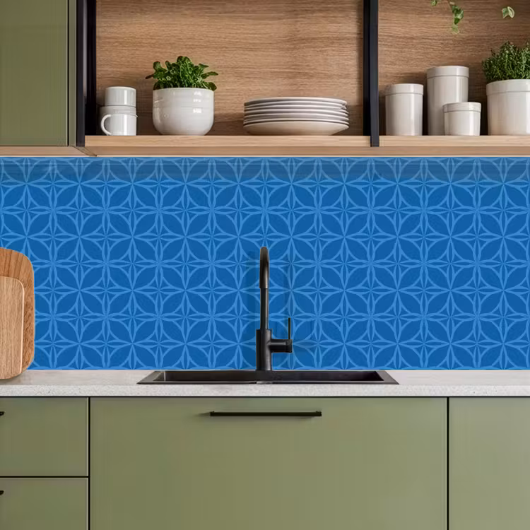 Kompas - Blauw - Patronen keuken achterwand 2 middel 871 -sfeer3