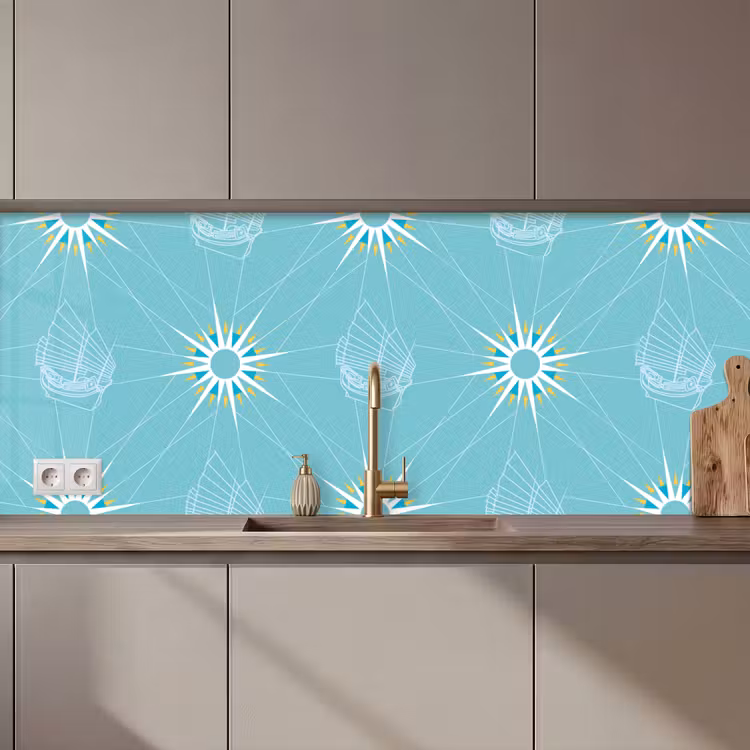 Kompas - Zeilen - Boot - Patronen keuken achterwand 2 middel 871 zz_3dshopping