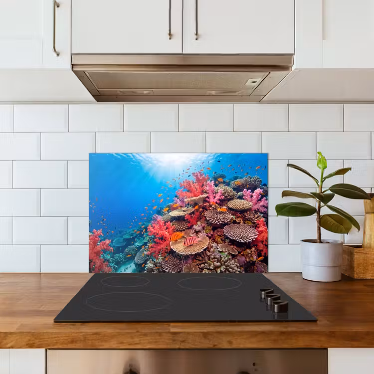 Koraalrif - Vissen - Onderwater - Tropisch - Rood keuken achterwand spatscherm klein -sfeer2