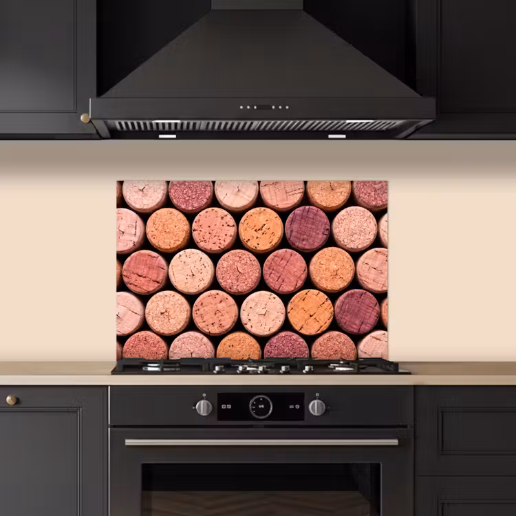Kurk - Patroon - Abstract - Modern - Rood keuken achterwand spatscherm klein -sfeer1