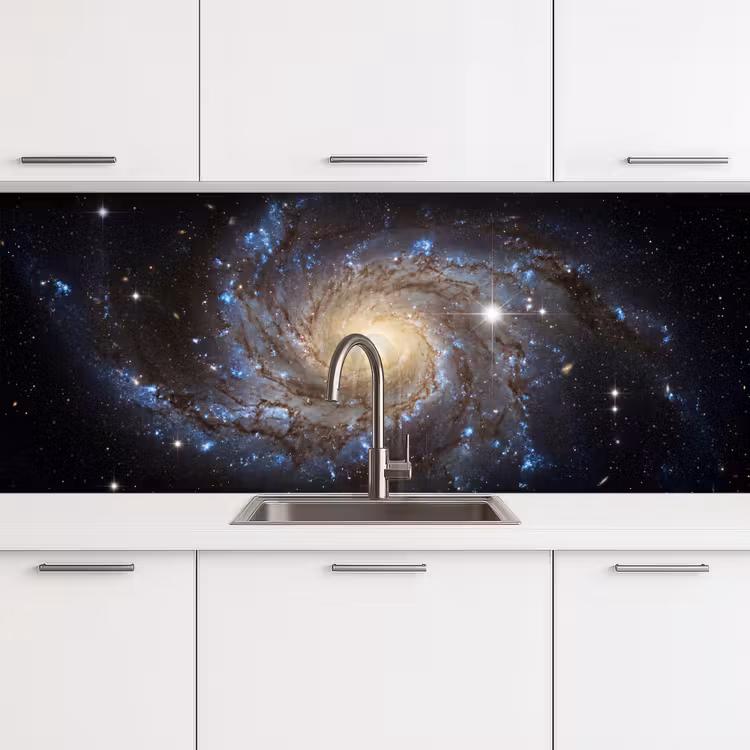 Kosmos - Sterrenstelsel - Donker keuken achterwand 2 middel -3d