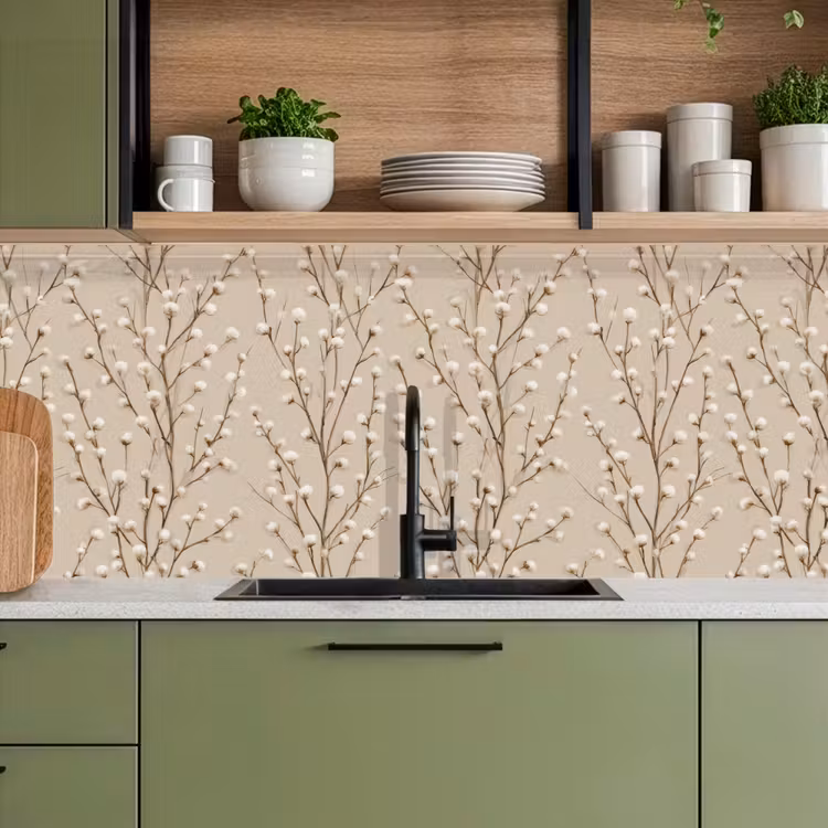 Katoen - Natuur - Taupe keuken achterwand 2 middel 871 -sfeer3
