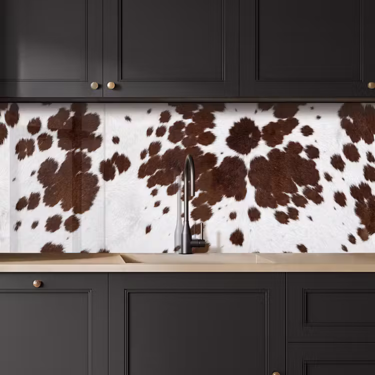 Koeienhuid - Klassiek - Bruin keuken achterwand 2 middel -sfeer1